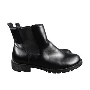 SO Shoes Womens 6 Ankle Booties Chelsea Pull On Black Boot Fabiana Casual Studs